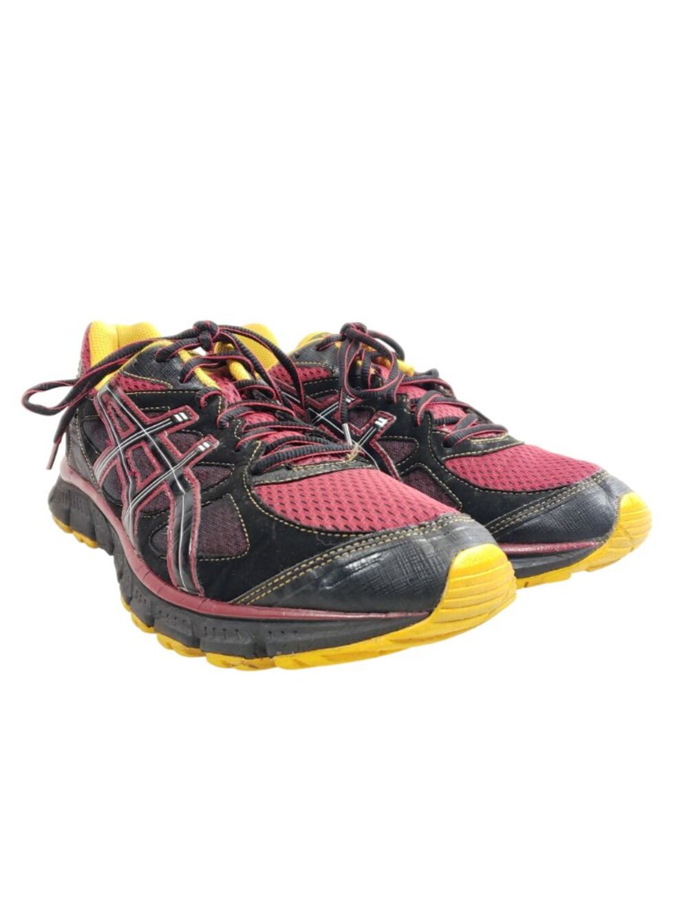 Asics Mens Size 10 Gel Scram Trail Running Shoes Black/Red/Yellow - Picture 2 of 9